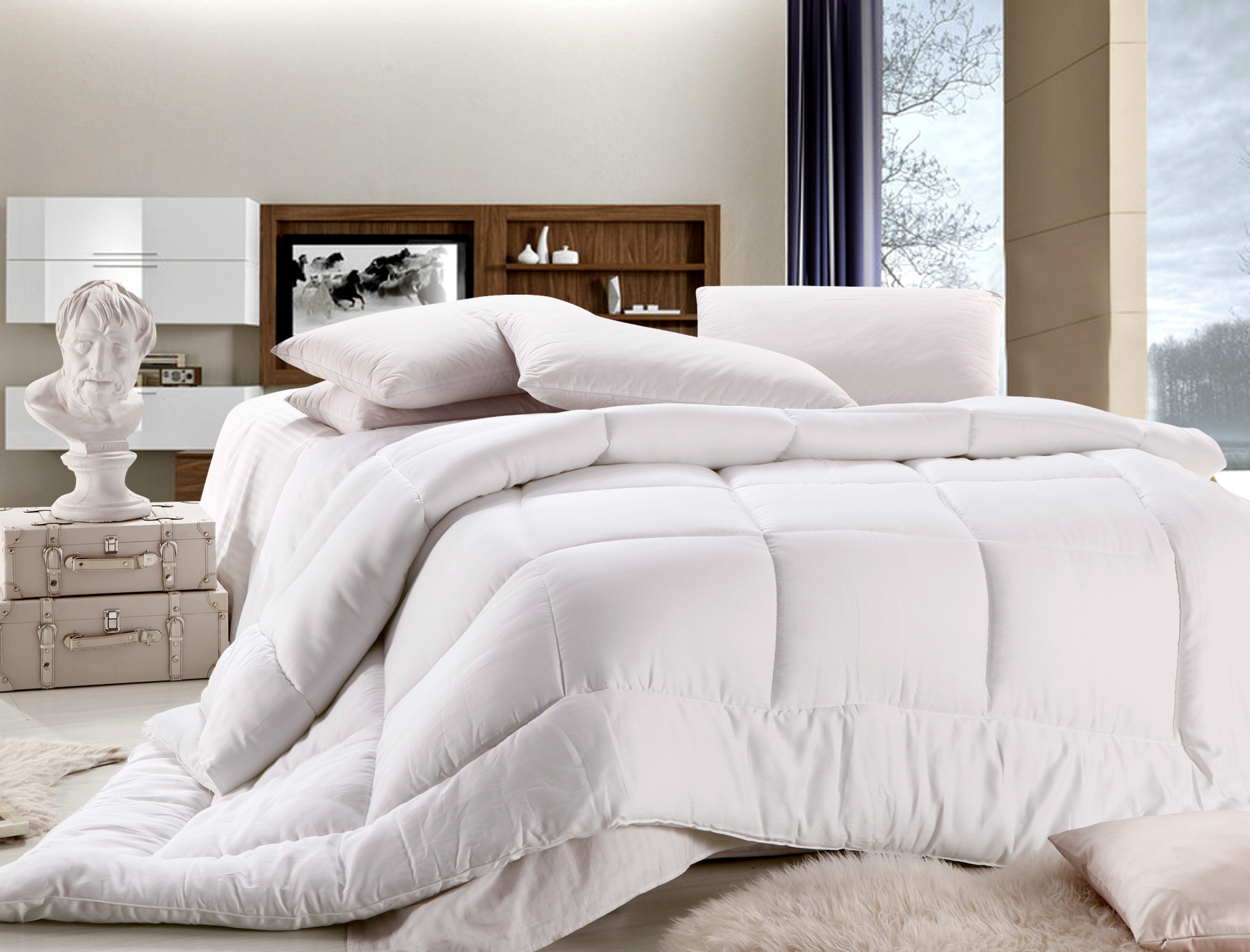 软绵棉酒店宾馆被芯羽丝绒棉被 冬被子批发被子冬加厚枕芯四件套