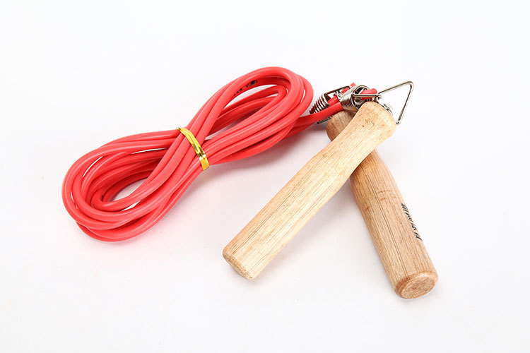 成功者木柄弹簧扣橡胶跳绳高品质耐磨中小学生企业单位比赛跳绳