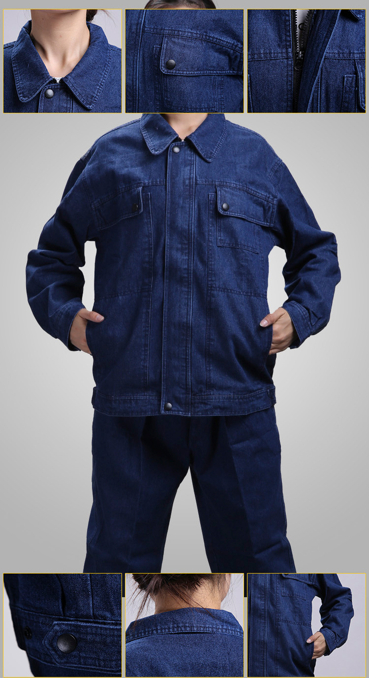 纯棉牛仔工作服汽修工作服装长袖牛仔工程服劳保工作服电焊服