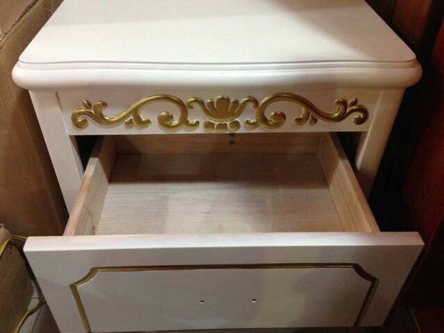 【新品**】实木床 象牙白描金床 **1.8m卧室双人橡木.