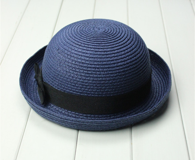 Hat Female Summer New Korean Style Curl Sun Shade Straw Hat Flanging Cute Dome Straw Hat Men's Fashion Beach Hat