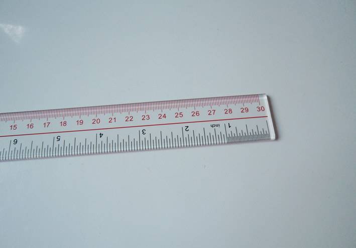 天使15203040cm直尺公英制有机玻璃直尺小天使双边刻度