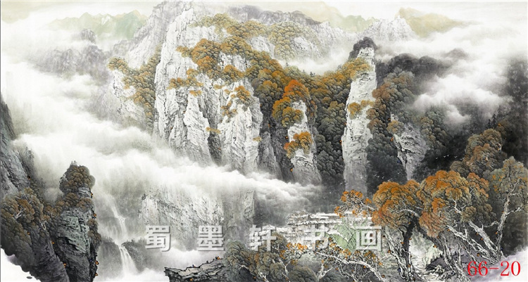国画 字画 张家界山水画六尺横幅66-20装饰书画 高仿真画芯批发