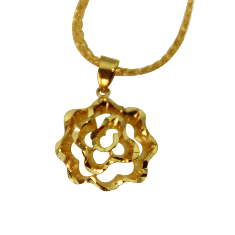 纯铜饰品批发 山西铜首饰加工 镂空花吊坠 黄铜首饰加工