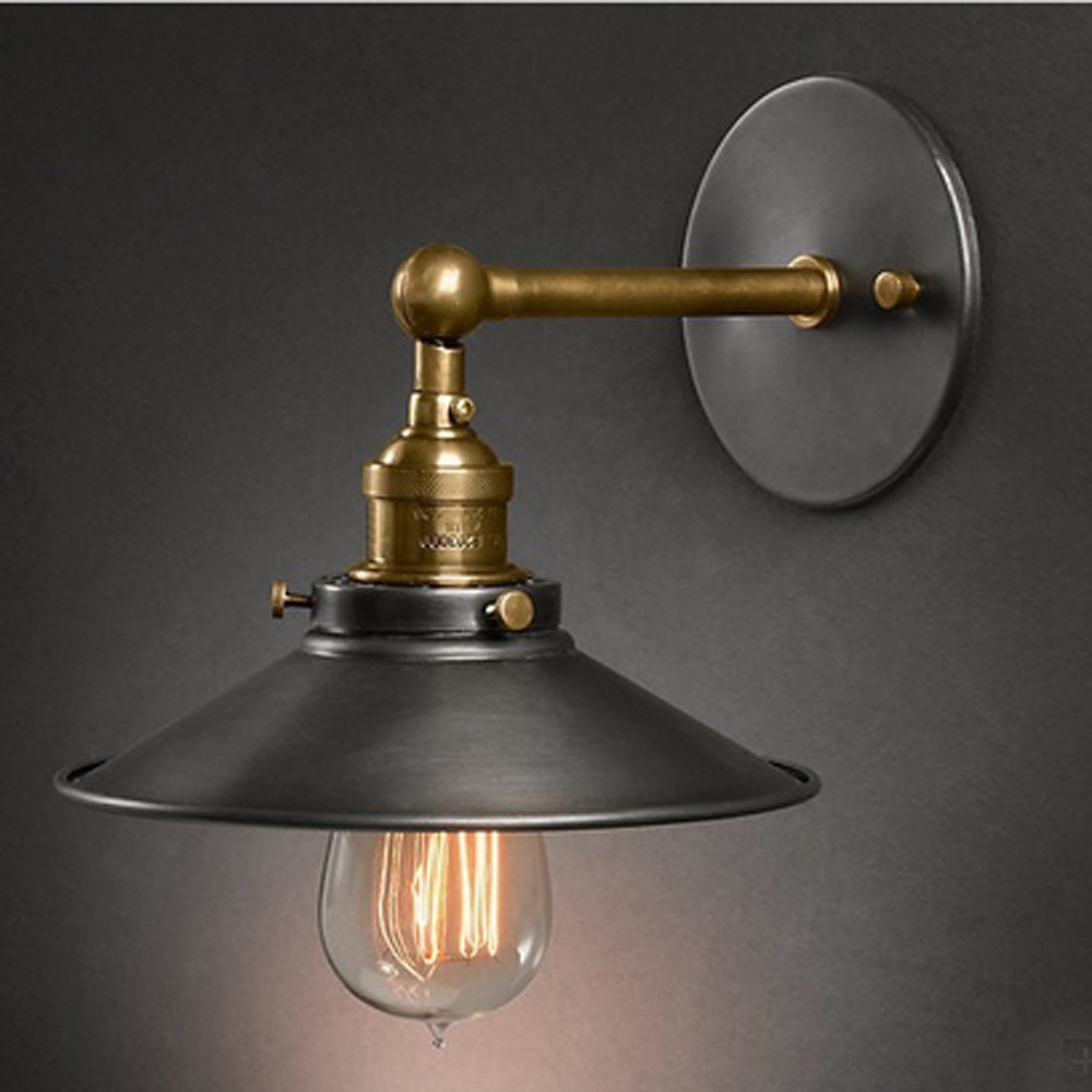 古镇灯饰厂家底价供应铁艺壁灯批发定做美式仿古书房过道墙壁灯