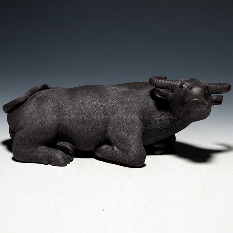 宜兴 紫砂杂件 福禄寿 紫砂茶宠 【卧牛】 杂玩