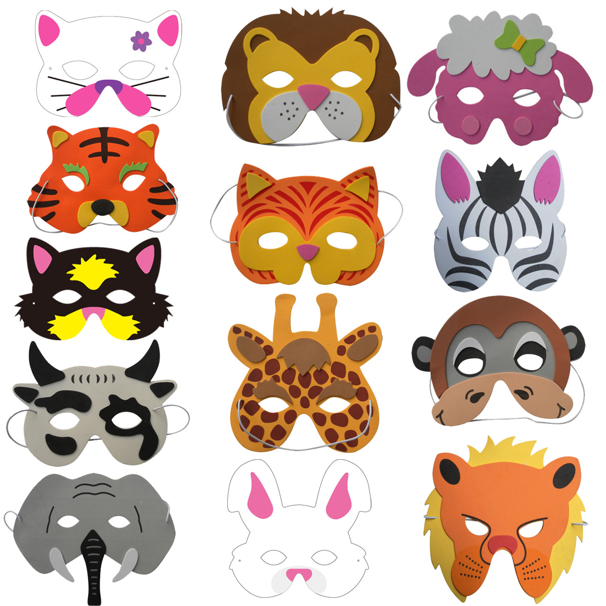 现货批发eva面具,儿童派对用品,卡通动物面具