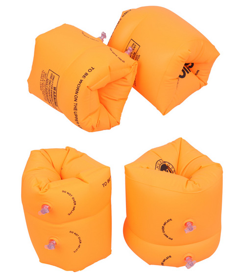 充气游泳手臂圈 加厚浮力水袖 成人儿童滚动游泳手臂圈 一对水袖