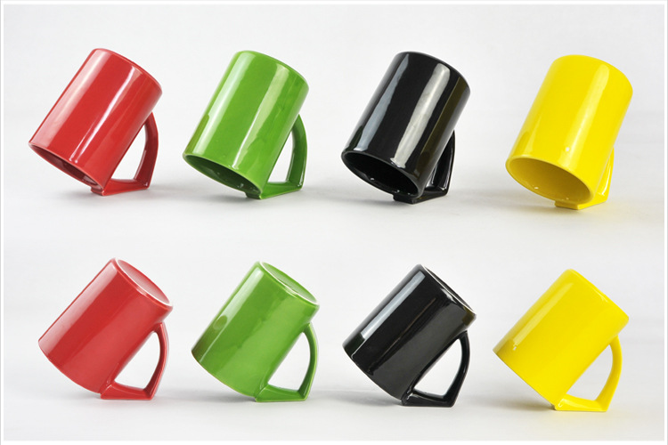 新款纯手工创意马克杯 陶瓷杯子时尚纯色倒扣咖啡杯水杯 批发