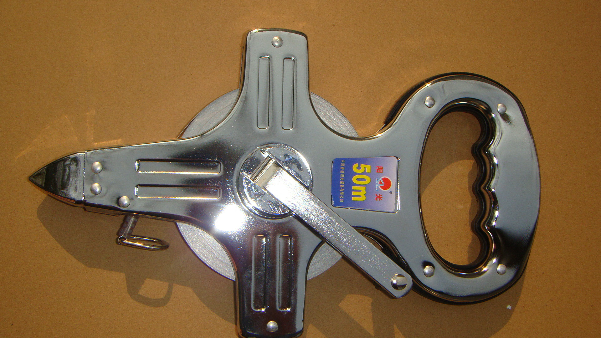 厂家供应阳光钢卷尺高档30米50米长钢卷尺插地尺测量公制手提尺