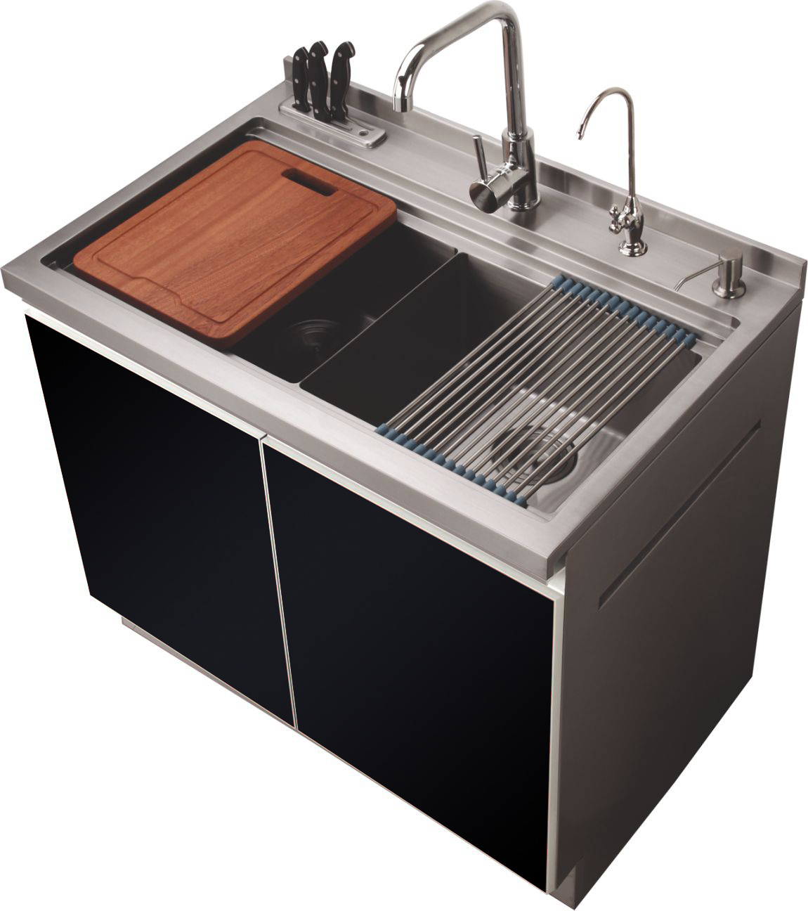 集成水槽家用厨房304不锈钢厨柜一体洗碗菜盆生产厂家oem900