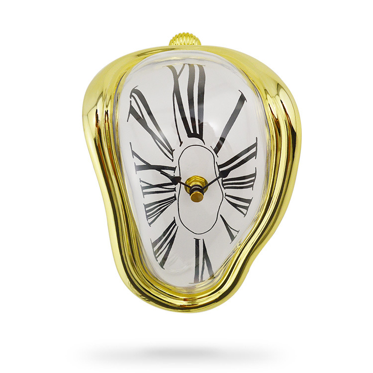 首页 居家 钟表 落地钟 >创意座式扭曲钟 罗马数字钟直角复古变形时空