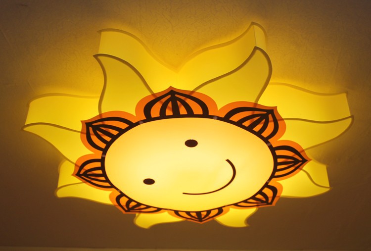 led卡通吸顶灯儿童卧室灯 幼儿园护眼太阳笑脸pvc灯具装修灯饰