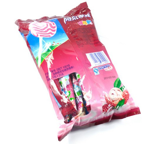 批发供应阿尔卑斯 树莓牛奶味硬糖棒棒糖