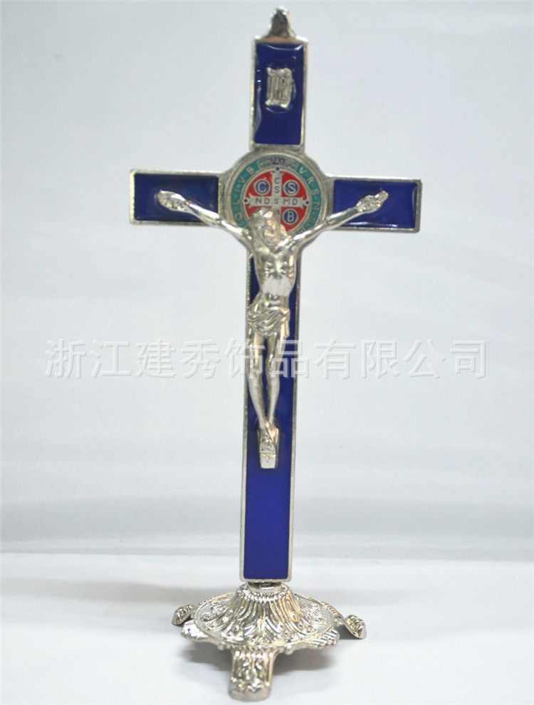 Metal Cross Large Standing Portrait Cross Pendant Office Home Ornaments Ornament