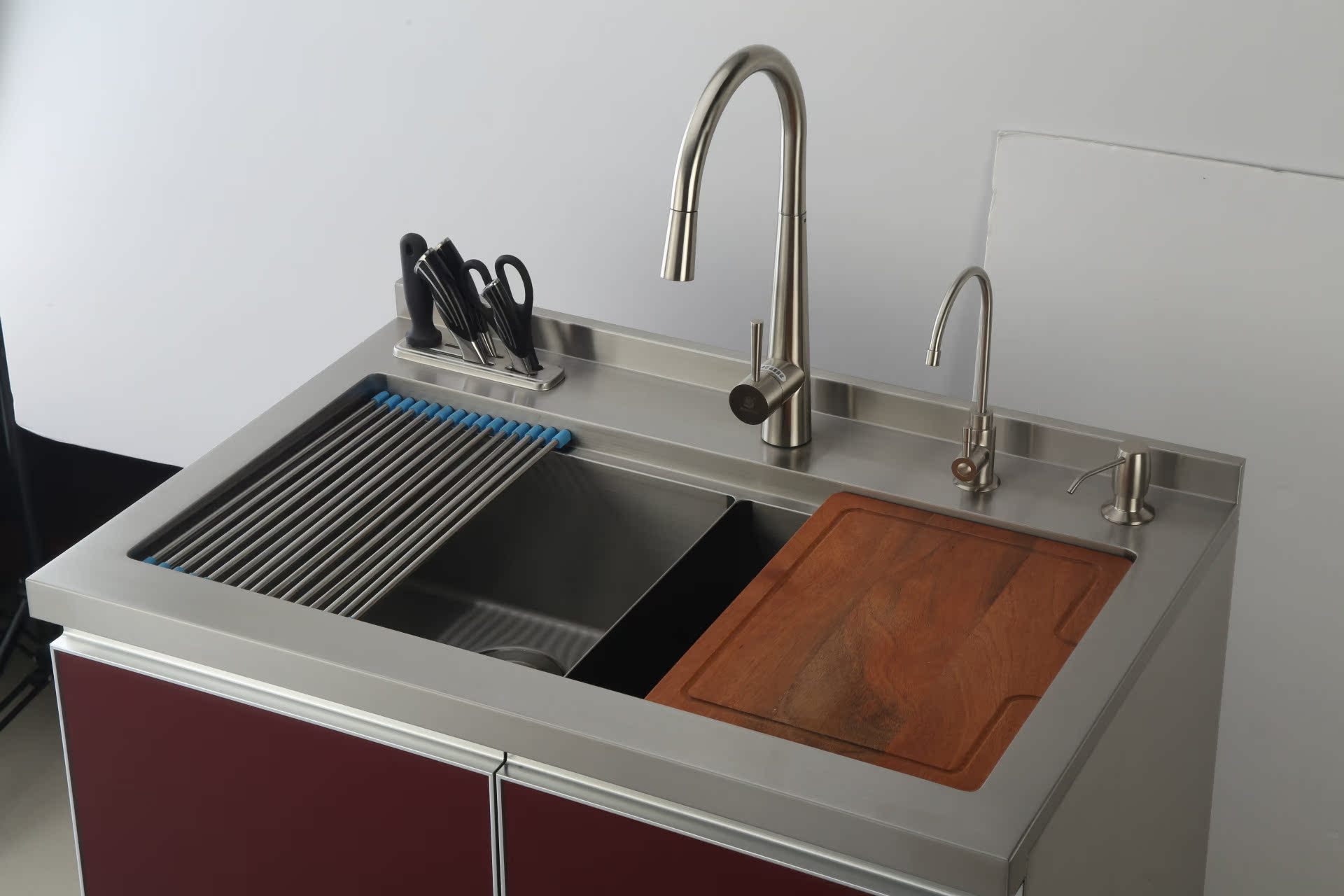 专业生产304 1.2厚不锈钢 厨房水槽 集成水槽 900型a款