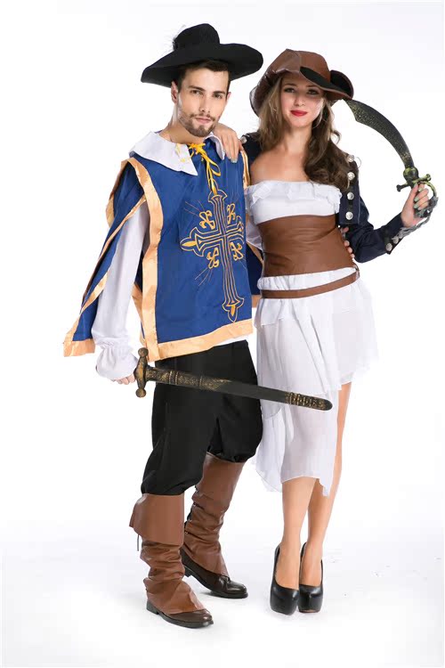 2014年万圣节新款加勒比海盗男女情侣服装角色扮演情侣海盗装