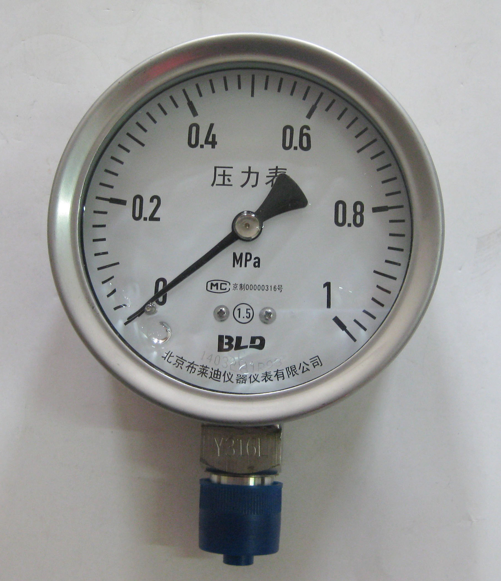 厂家直销 布莱迪 全不锈钢耐震压力表 ytn100h 1mpa 1.5级-阿里巴巴