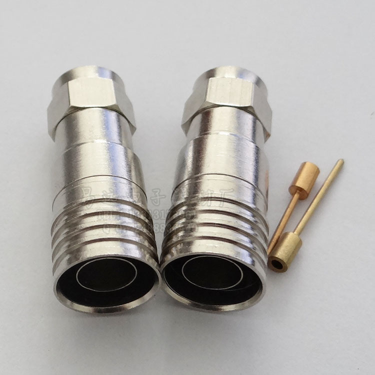 75-7冷压f头英制 双管双层 -5 -7 -9f头,75--9电缆线f头