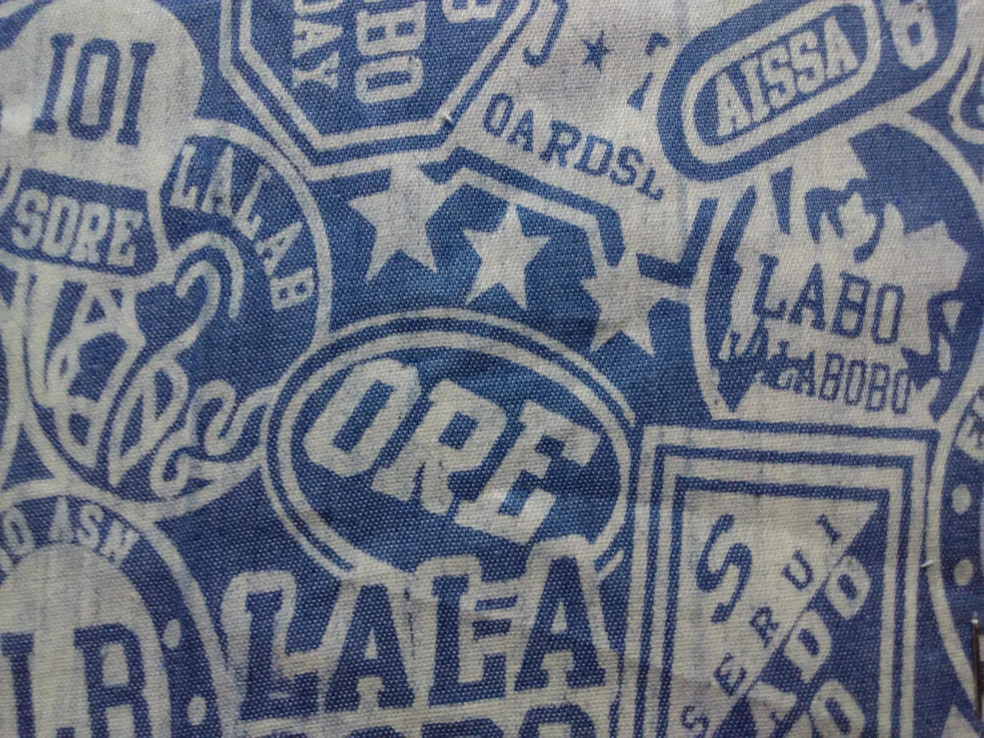 涤棉牛仔印花面料英文字母印花布春夏时尚服装面料