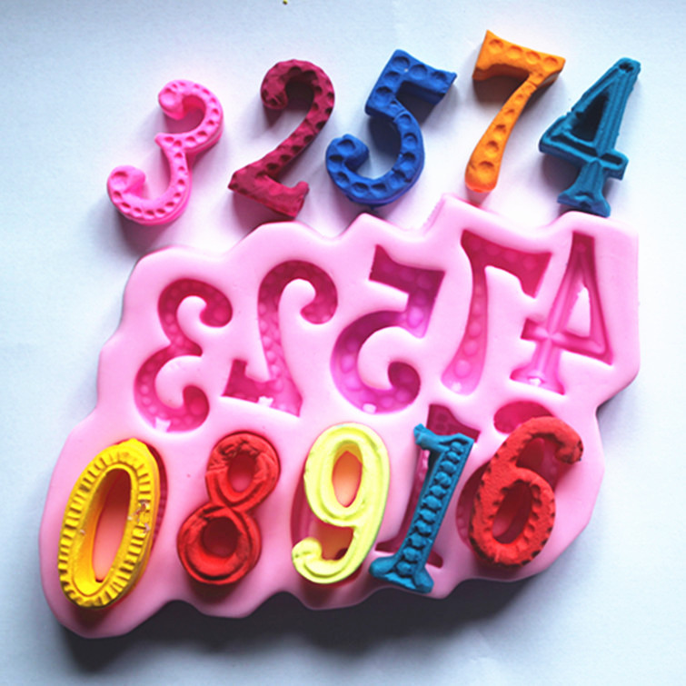 超大数字硅胶翻糖蛋糕模具巧克力模 粘土模 fm170