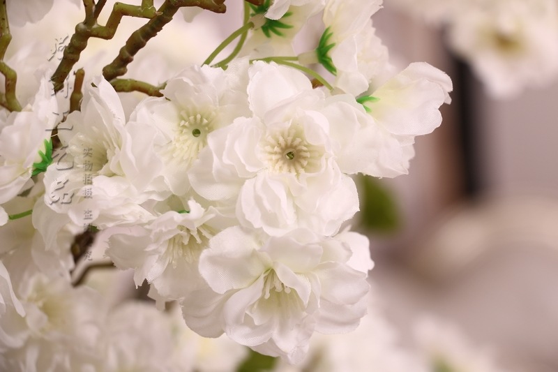 单枝日本大小樱花 插花假花装饰花 桌面摆放高档布艺仿真花批发