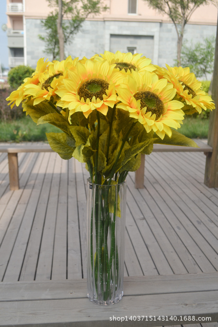 工程摆放花艺_单支单头向日葵 仿真花 工程摆放 客厅装饰 - 阿里巴巴
