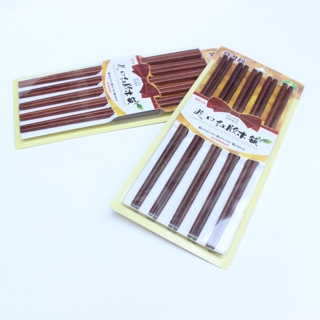 c013 超市木筷子10双装筷子 进口红胶木筷子 筷子 木筷子