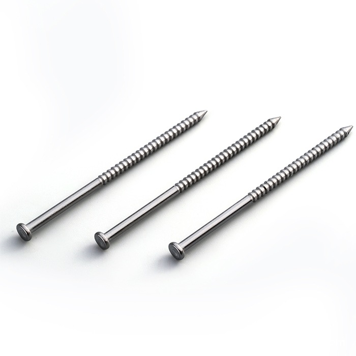 厂家批发304不锈钢木地板钉环纹钉防松钉十字槽平头小头地板用钉