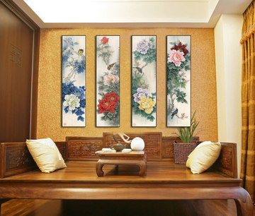 金石客厅走廊新中式风格挂画 酒店餐厅装饰墙画 李晓明国画批发