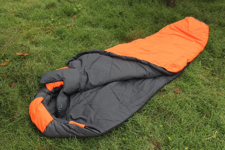 羽绒棉睡袋 户外野营睡袋 单人 尼龙 格子睡袋 厂家批发