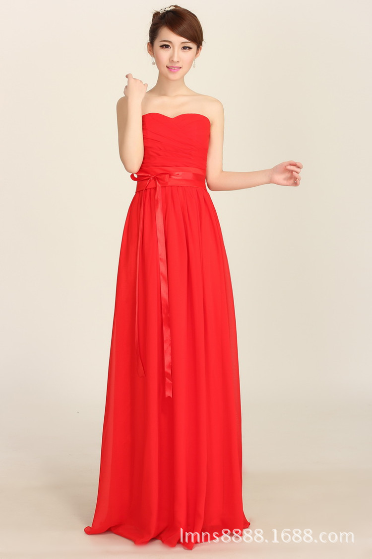 新款晚礼服 长款 红色主持服 演出服 新娘敬酒服 批发零售 伴娘服
