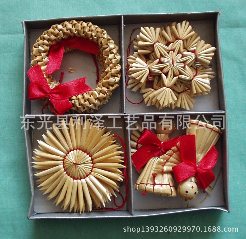 稻草地摊货传统手工编织工艺品稻草圣诞礼品稻草小人稻草宠物玩具