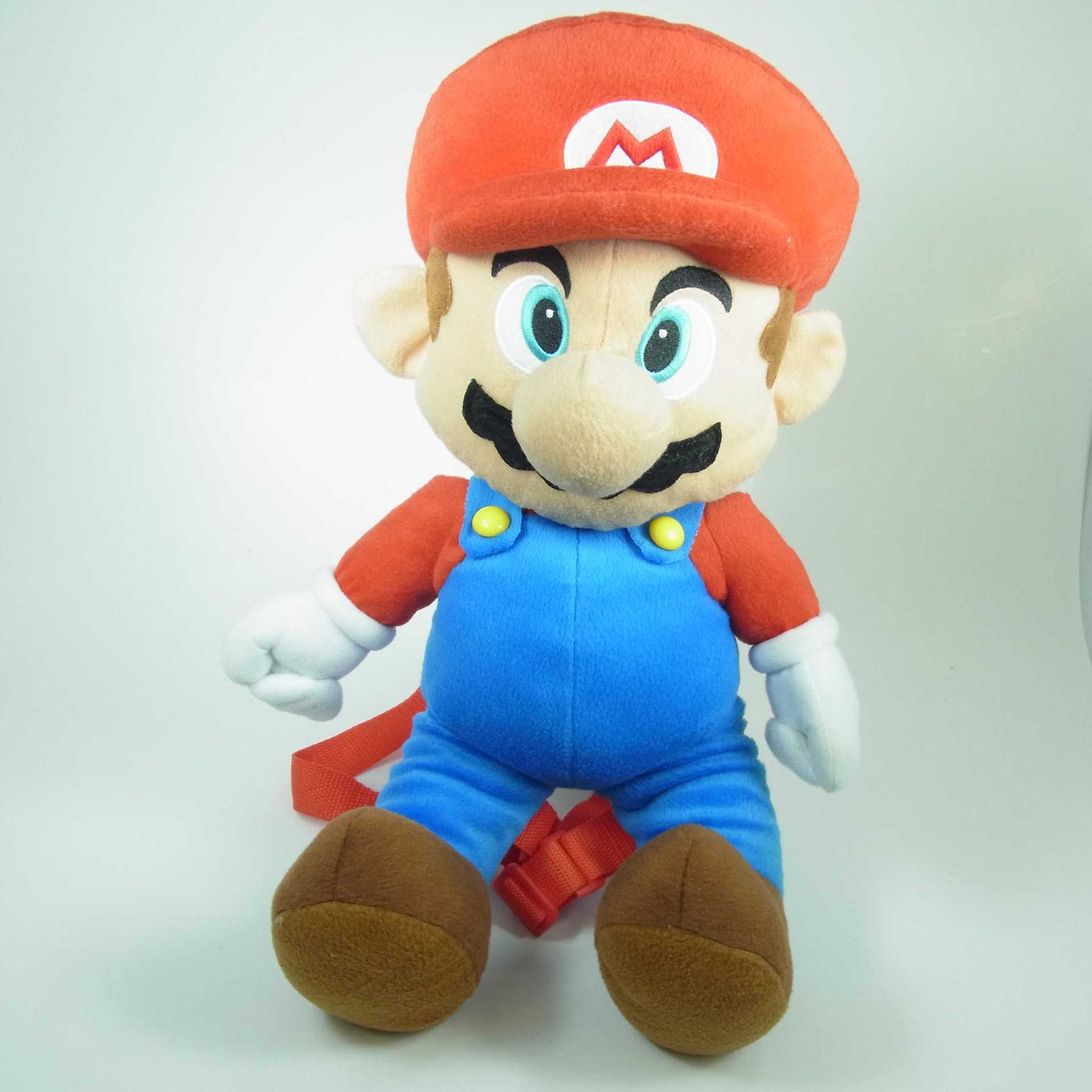 生产30cm超级玛丽兄弟毛绒玩具公仔包 马里奥布娃娃玩偶背包