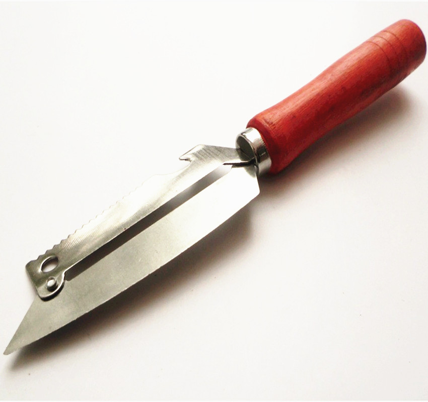 Fruit knife peeler, large vertical fruit knife, wooden handle peeler, factory direct sales, one-yuan store pic 1