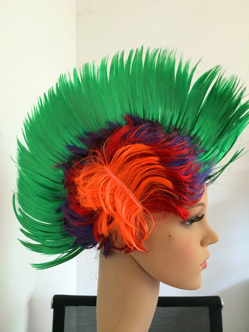 混色青,混色绿假发发型动漫cosplay假发风格非主流适用脸型任何脸型