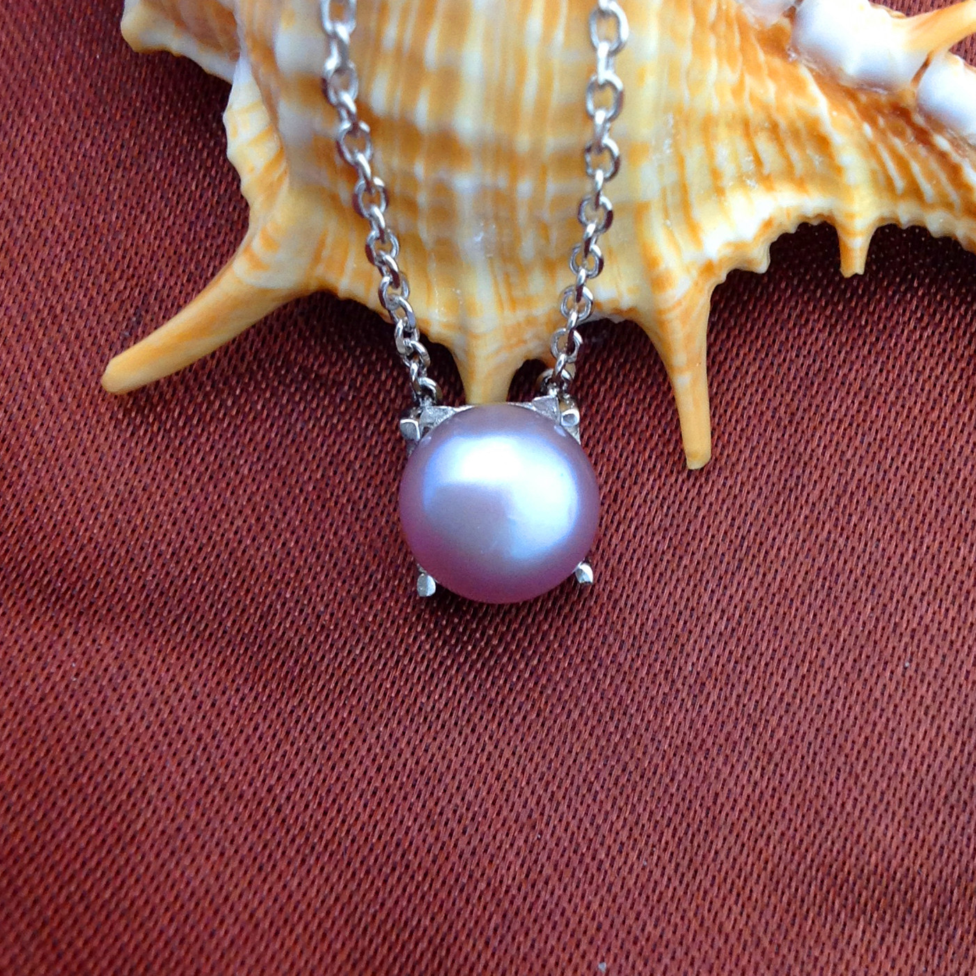 大牌款s925纯银天然淡水珍珠吊坠项链8.5-9mm3色可选韩版饰品