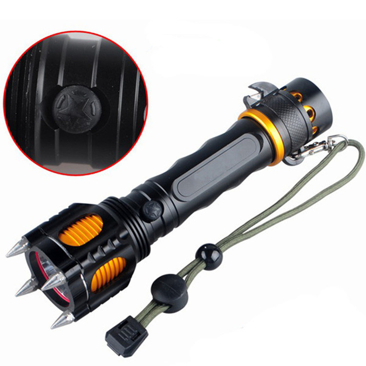 factory direct sales outdoor self-defense car charger cree t6 led flashlight strong light rechargeable flashlight