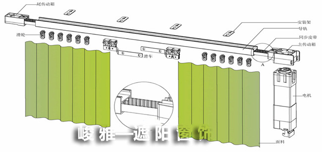 小型电动舞台开合幕 同步静音舞台系统 定制舞台机构