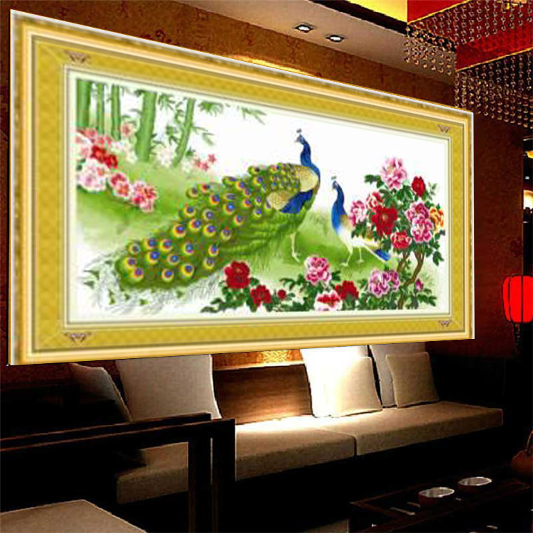厂家直销精准印花品牌客厅十字绣大幅风景--前程似锦