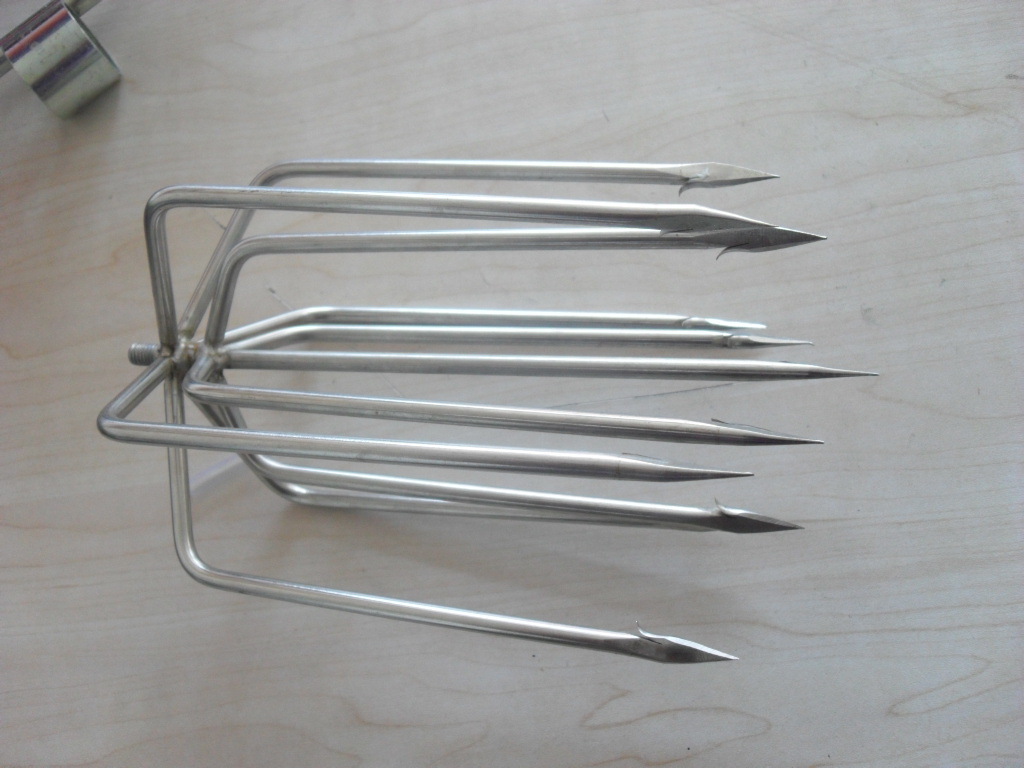 运兴渔具 不锈钢11齿扁尖圆渔叉 11齿鱼叉