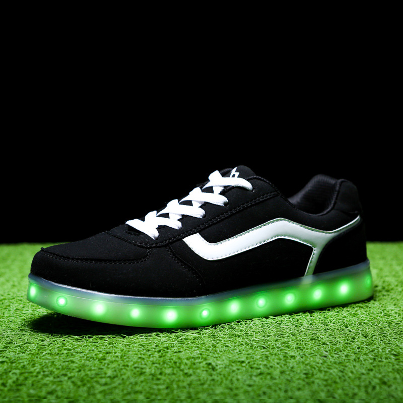 七彩发光鞋夜光鞋荧光鞋情侣款led鞋韩版潮男女板鞋usb充电灯光鞋
