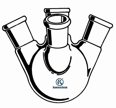 斜四口圆底烧瓶 3.3高硼硅玻璃