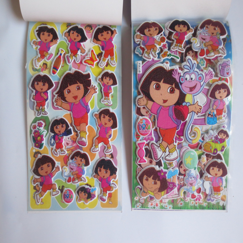 厂家直销四合一书本贴纸 朵拉贴纸 泡泡贴