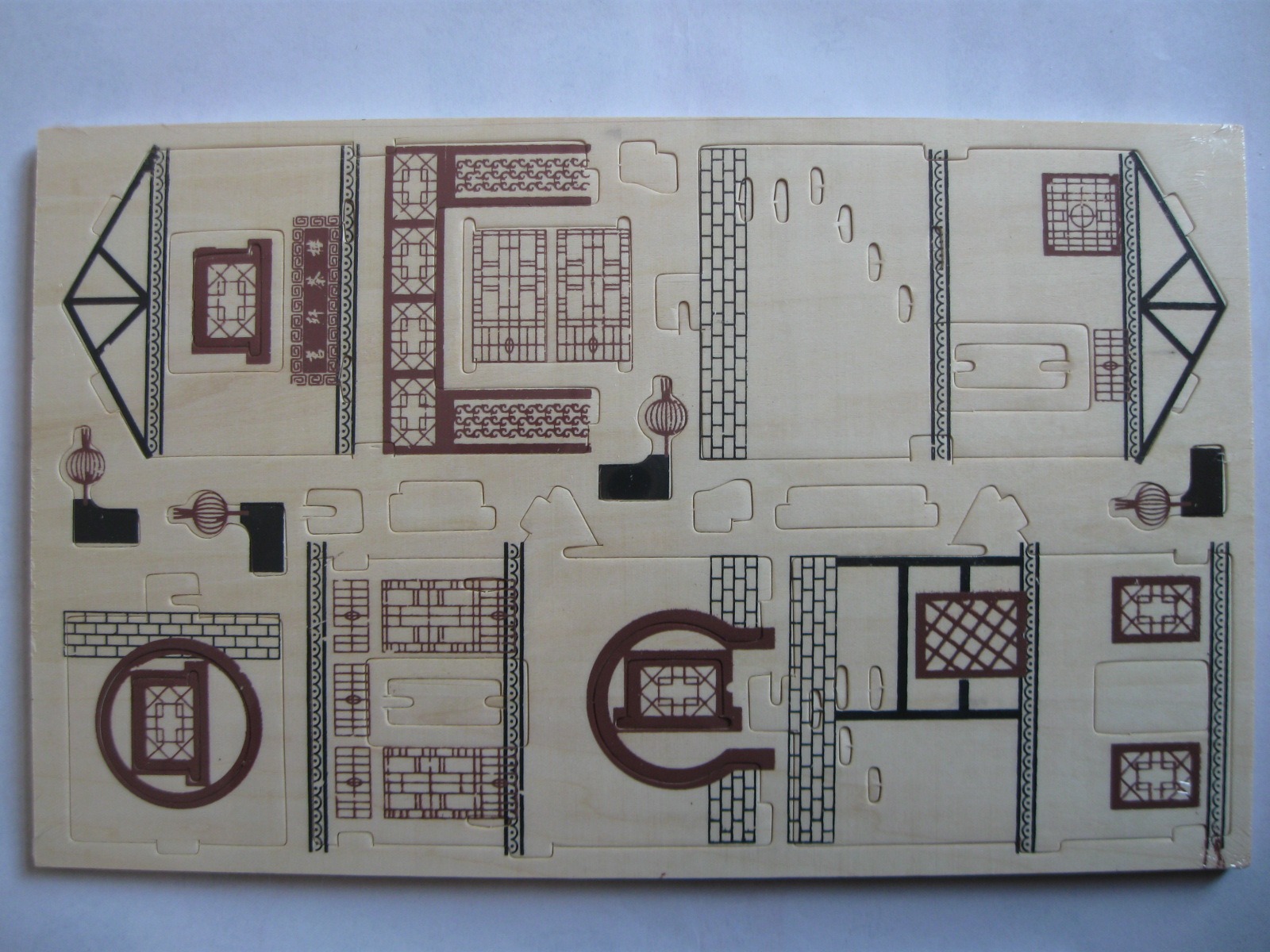 地摊现货量大优惠茗轩茶楼3d立体仿真工艺品diy木制益智玩具拼图