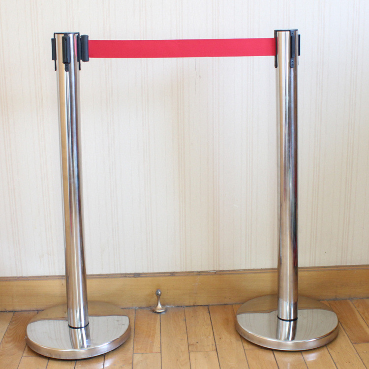 不锈钢一米线护栏杆2米伸缩隔离带1米线围栏杆座警戒线 安全线