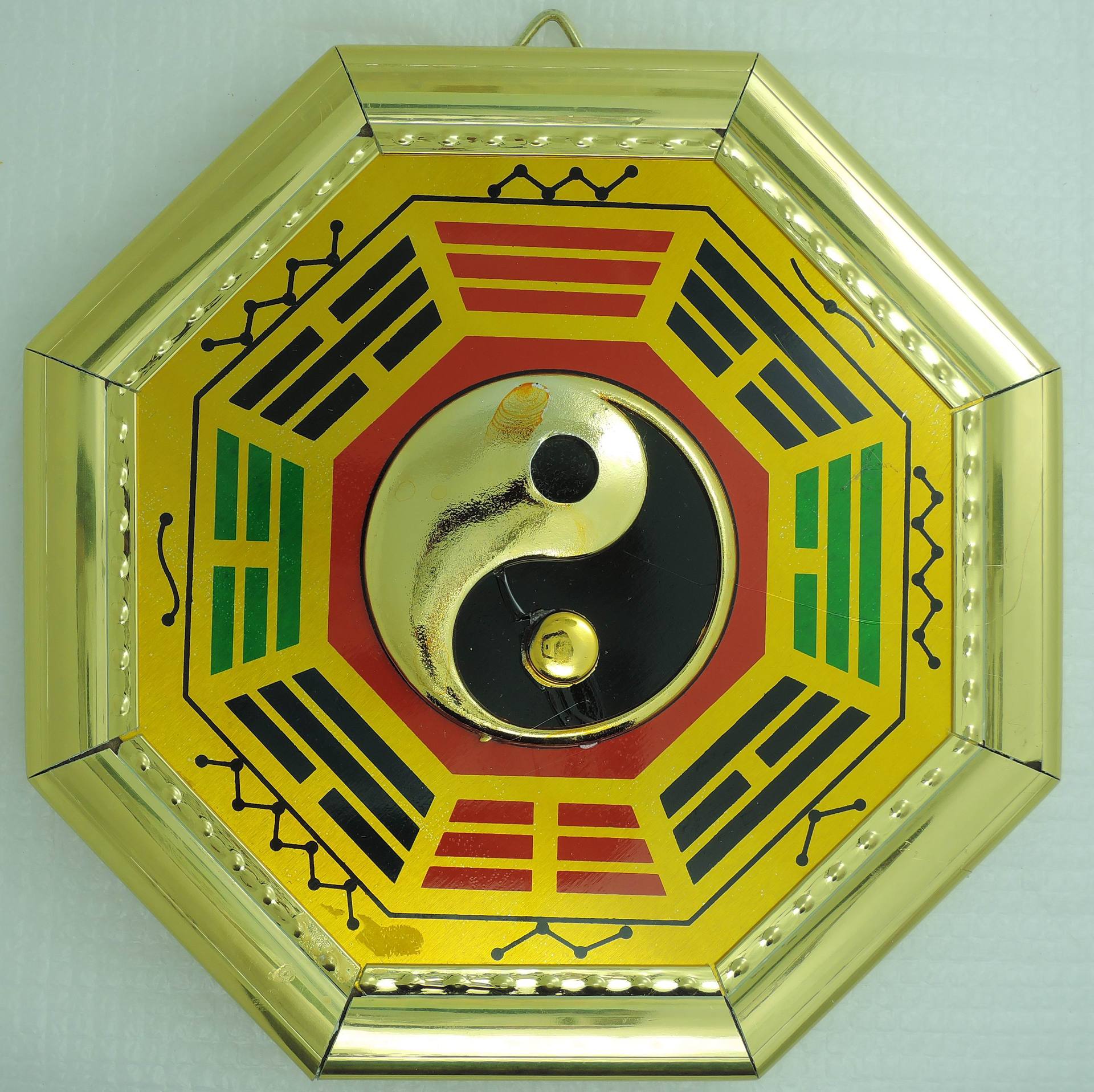 中公工艺 中号金边彩色乾坤太极八卦镜