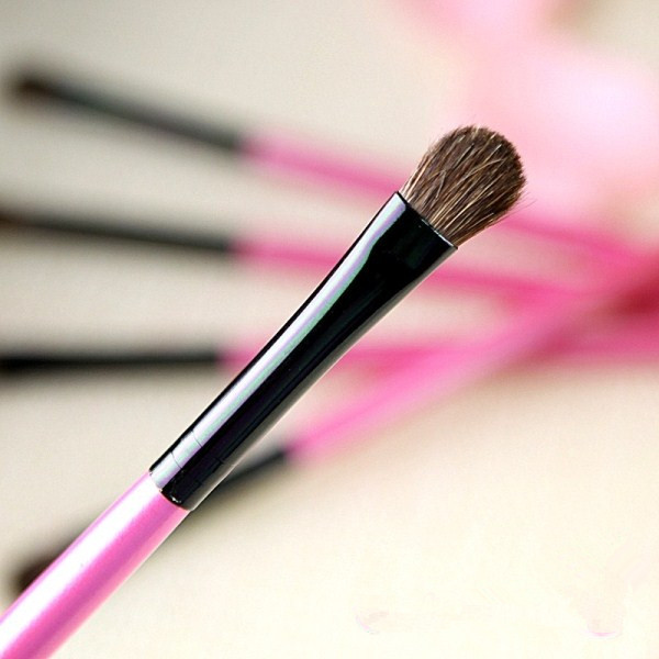 小马毛烟熏刷/晕染刷/眼影刷/晕眼线 长杆 桃粉色