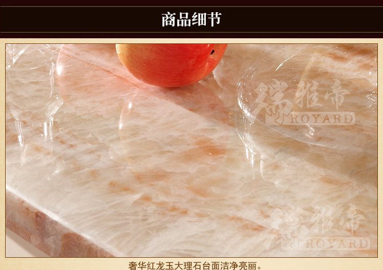 《厂价直销》高档欧式大理石台面实木餐桌 6人座位长方形实木餐台