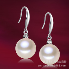大颗粒正圆 珍珠耳环 S925  银 三色可选 可定制尺寸